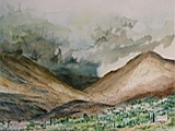 Watercolour, Kelefa, Mani. 34 x 23cm